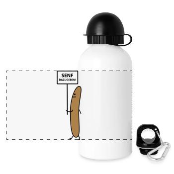 Senf dazugeben - Panorama Trinkflasche mit Deckel 500 ml - Weiß - Vorne