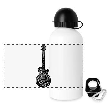 guitare - Gourde panoramique avec couvercle 500 ml - blanc - Devant