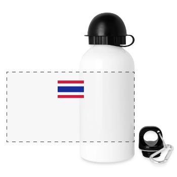Drapeau national de la Thaïlande - Gourde panoramique avec couvercle 500 ml - blanc - Devant