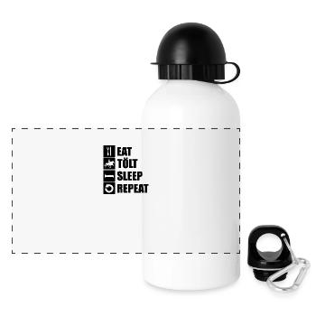 eat tölt sleep repeat - Panoramic Thermal Bottle with Lid 500 ml - white - Front
