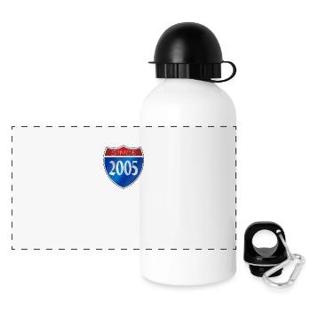 Since 2005 - Panorama Trinkflasche mit Deckel 500 ml - Weiß - Vorne
