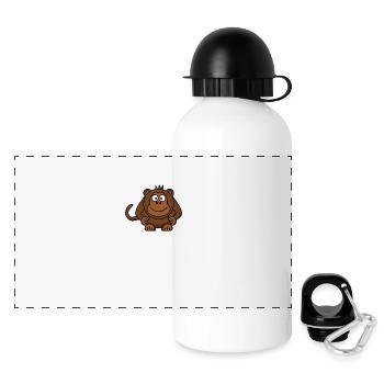 Affe - Panorama Trinkflasche mit Deckel 500 ml - Weiß - Vorne