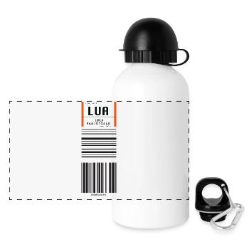 Flughafen Lukla Nepal - Panorama Trinkflasche mit Deckel 500 ml - Weiß - Vorne