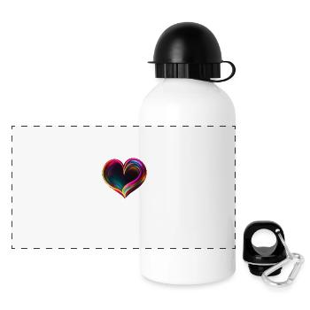 Cœur pour les amateurs d’art - Gourde panoramique avec couvercle 500 ml - blanc - Devant