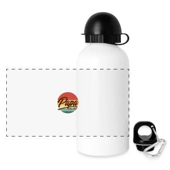 Papa seit 2001 Retro Vintage Sonnenuntergang - Panorama Trinkflasche mit Deckel 500 ml - Weiß - Vorne