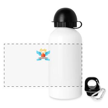 Glückliches Bowling-Hemd - Panorama Trinkflasche mit Deckel 500 ml - Weiß - Vorne