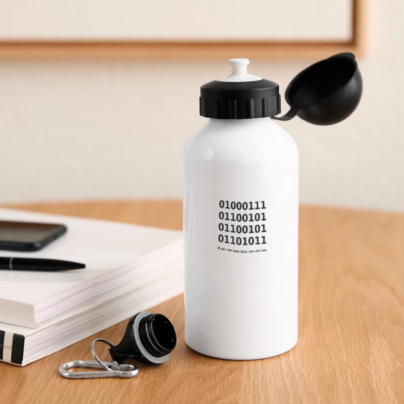 Binary / Binär Code Binärcode Funny T-Shirt Panorama Trinkflasche mit Deckel 500 ml