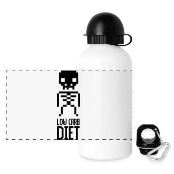 Low Carb Diet Skeleton - Panoramic Thermal Bottle with Lid 500 ml - white - Front