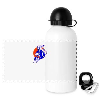 Arbeiter - Panorama Trinkflasche mit Deckel 500 ml - Weiß - Vorne