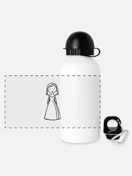Comic Bride – Funny Wedding Motif - Panoramic Thermal Bottle with Lid 500 ml - white