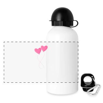 Herz Ballon Luftballon in Rosa Liebe - Panorama Trinkflasche mit Deckel 500 ml - Weiß - Vorne