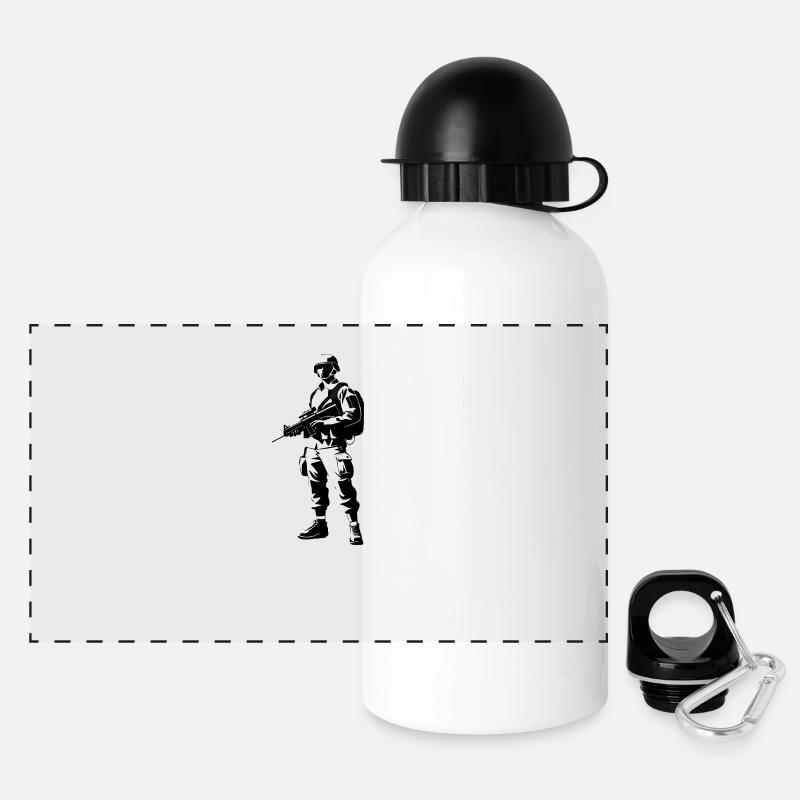 Soldier - Army Design - Panoramic Thermal Bottle with Lid 500 ml - white