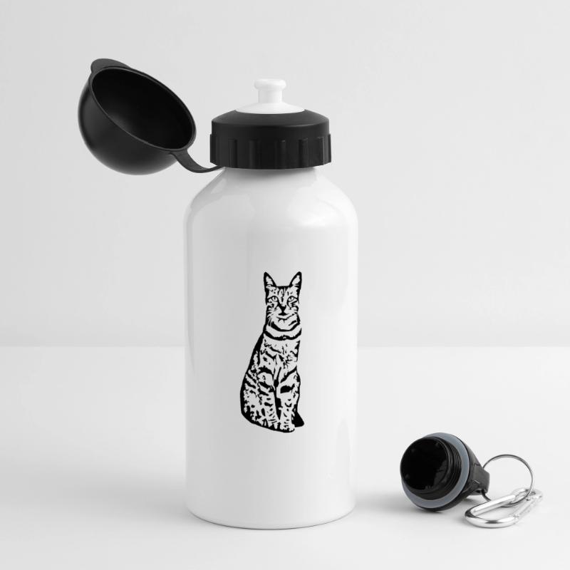 Chat chat noir chaton Gourde panoramique avec couvercle 500 ml