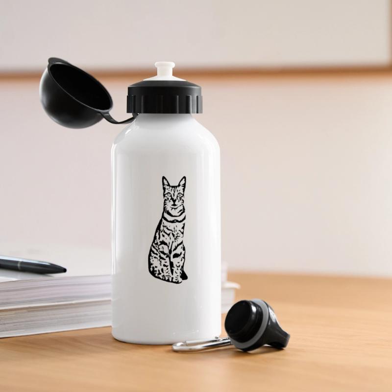 Chat chat noir chaton Gourde panoramique avec couvercle 500 ml