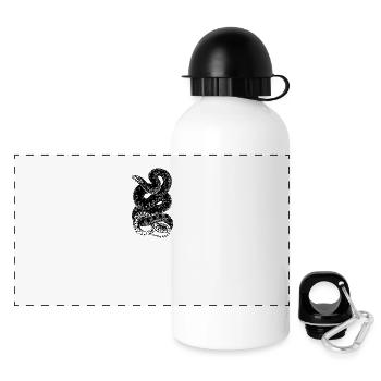 Snake Illustration Terrarium Reptilien - Panorama Trinkflasche mit Deckel 500 ml - Weiß - Vorne