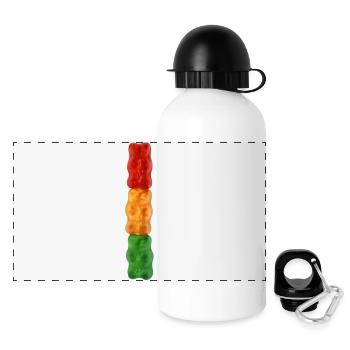 Gummibärchen Totem - Panorama Trinkflasche mit Deckel 500 ml - Weiß - Vorne