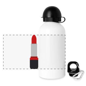 Rouge à lèvres - Gourde panoramique avec couvercle 500 ml - blanc - Devant