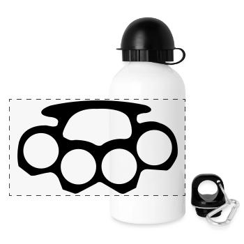 knuckles respect gang - Panoramic Thermal Bottle with Lid 500 ml - white - Front