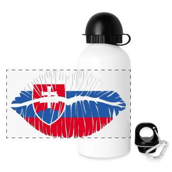 Kuss Slowakei - Panorama Trinkflasche mit Deckel 500 ml - Weiß - Vorne