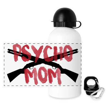 PSYCHO MOM - Panorama Trinkflasche mit Deckel 500 ml - Weiß - Vorne