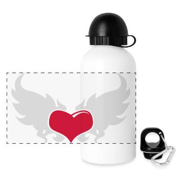 Un coeur flamboyant - Gourde panoramique avec couvercle 500 ml - blanc - Devant