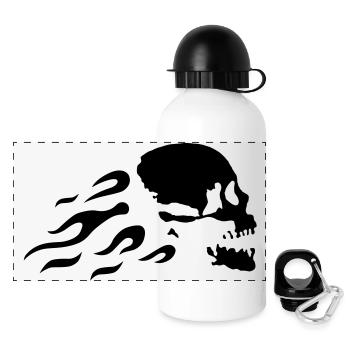 fast_skull - Panorama Trinkflasche mit Deckel 500 ml - Weiß - Vorne