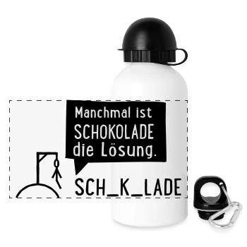 Chocolats - Gourde panoramique avec couvercle 500 ml - blanc - Devant