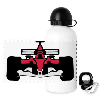 formule 1 voiture course 1072 - Gourde panoramique avec couvercle 500 ml - blanc - Devant