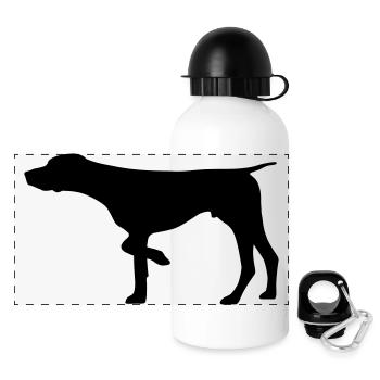 Jagdhund Deutsch Kurzhaar - Panorama Trinkflasche mit Deckel 500 ml - Weiß - Vorne
