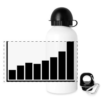 bar bar chart ascending strokes profit - Panoramic Thermal Bottle with Lid 500 ml - white - Front