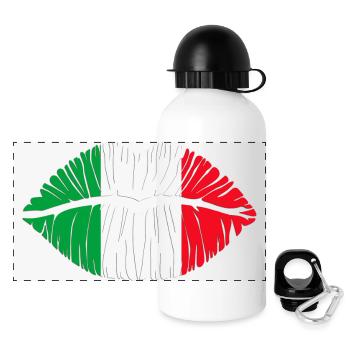 Kuss Italien - Panorama Trinkflasche mit Deckel 500 ml - Weiß - Vorne
