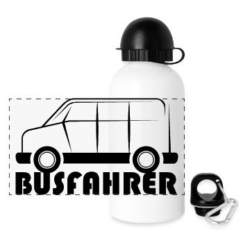 busfahrer bus auto van suv symbol Logo icon Grafik - Panorama Trinkflasche mit Deckel 500 ml - Weiß - Vorne