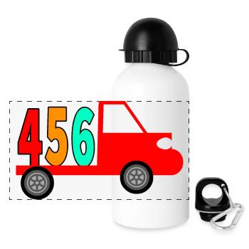 Truck - Panorama Trinkflasche mit Deckel 500 ml - Weiß - Vorne
