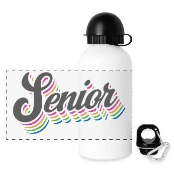 Senior Class Of 2023 Retro Graduation Party Gift - Panoramic Thermal Bottle with Lid 500 ml - white - Front