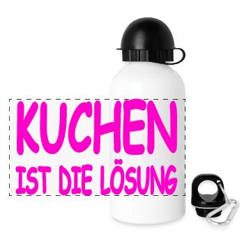 Kuchen - Panorama Trinkflasche mit Deckel 500 ml - Weiß - Vorne