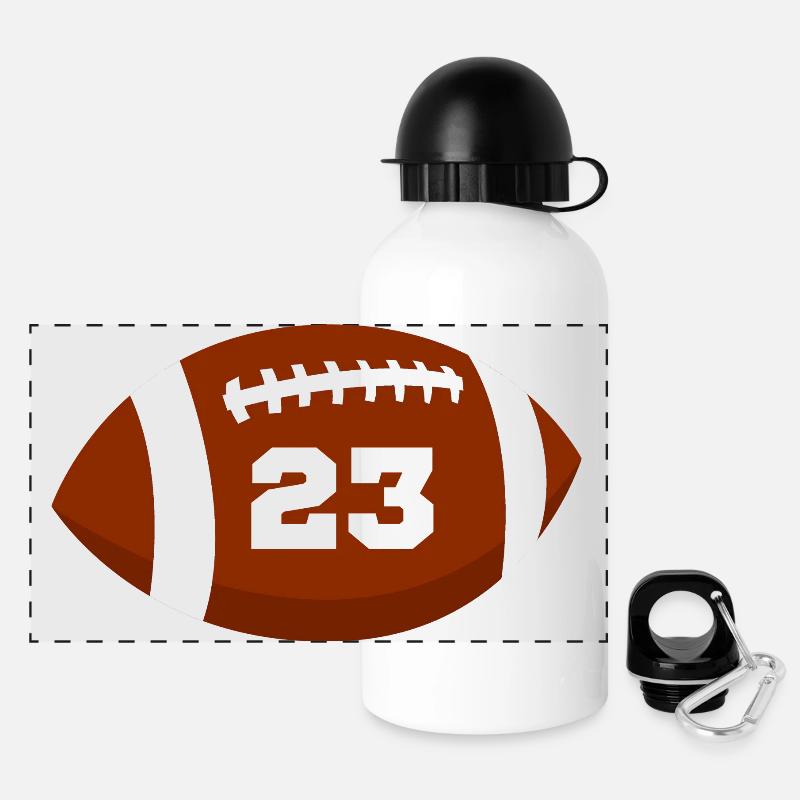 Rugby Nummer 23 - 23. Rugby-Jubiläum - Panorama Trinkflasche mit Deckel 500 ml - Weiß