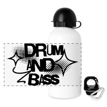 Drum and Bass Psychedelic Ink Swirl Design - Panoramic Thermal Bottle with Lid 500 ml - white - Front