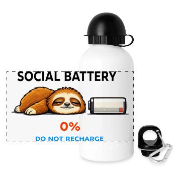 Sleepy Sloth 0% Do Not Recharge - Panoramic Thermal Bottle with Lid 500 ml - white - Front