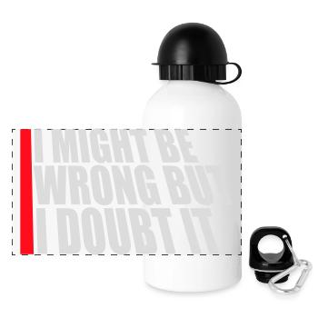 I Might Be Wrong But I Doubt It Funny Sarcastic - Panoramic Thermal Bottle with Lid 500 ml - white - Front
