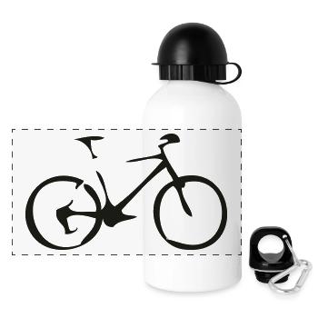 bike - Panorama Trinkflasche mit Deckel 500 ml - Weiß - Vorne