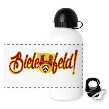 Bielefeld - Panorama Trinkflasche mit Deckel 500 ml - Weiß - Vorne