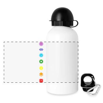 Chakra - Panorama Trinkflasche mit Deckel 500 ml - Weiß - Vorne