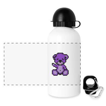 Pixel Bear Purple - Gourde panoramique avec couvercle 500 ml - blanc - Devant