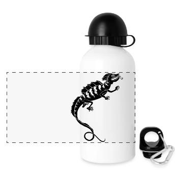 Echse - Panorama Trinkflasche mit Deckel 500 ml - Weiß - Vorne
