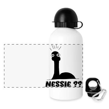 Nessie?? Minimale Loch Ness Illustration - Panorama Trinkflasche mit Deckel 500 ml - Weiß - Vorne