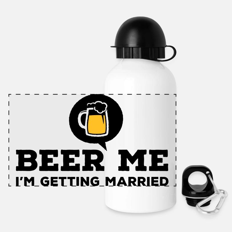 Beer Me I am Getting Married Bachelor Party - Gourde panoramique avec couvercle 500 ml - blanc
