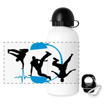 breakdancer - Panorama Trinkflasche mit Deckel 500 ml - Weiß - Vorne