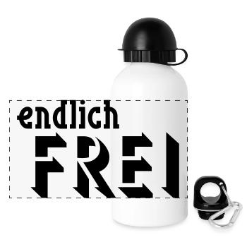 endlich FREI - Panorama Trinkflasche mit Deckel 500 ml - Weiß - Vorne