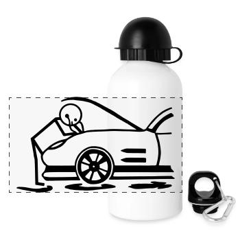 Kfz-Mechaniker - Panorama Trinkflasche mit Deckel 500 ml - Weiß - Vorne
