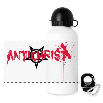 Antichrist Blood Petrangram - Panorama Trinkflasche mit Deckel 500 ml - Weiß - Vorne